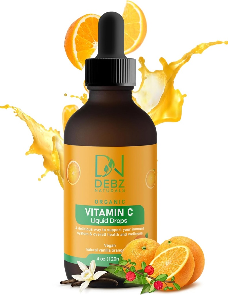Gocce di vitamina C organico - Supplemento di supporto immunitario - Vegan - Made in USA - 4 oz - conveniente - Tasty