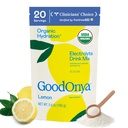 GOODONYA Organic Hydration Electrolyte Drink Mix, Certificato Organic Hydration Powder, Non-GMO, Biochecked Glyphosate Free, Basso Zucchero, Limonata Flavor, Nessun aroma artificiale, 20 Serve