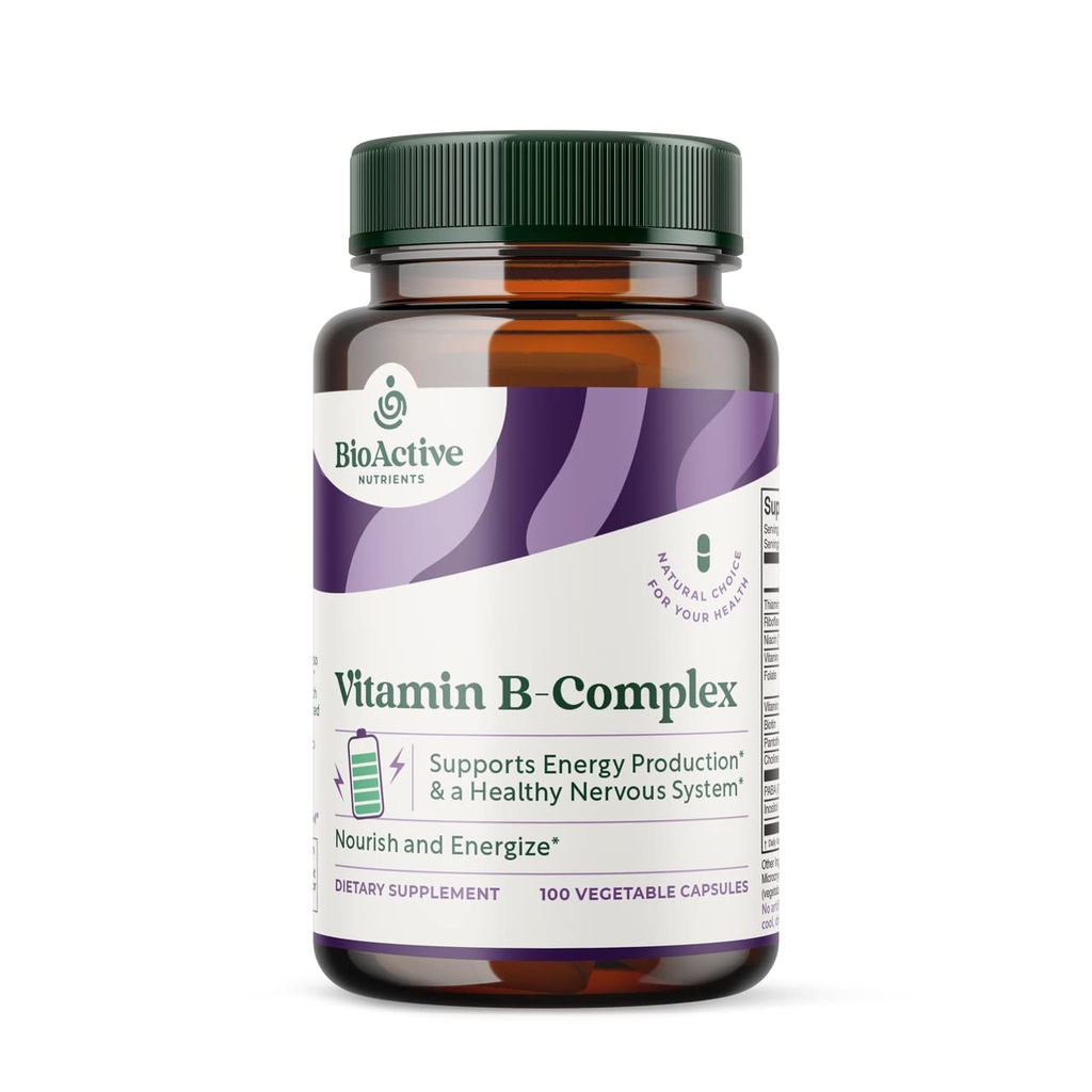Integratore alimentare complesso di vitamina B - 100 capsule vegetali - per la salute generale