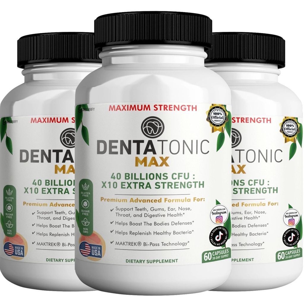 Denta Tonic Max Probiotic Supplemento, 40 miliardi di CFU, 60 capsule, Supporta la salute orale e digestiva (3)