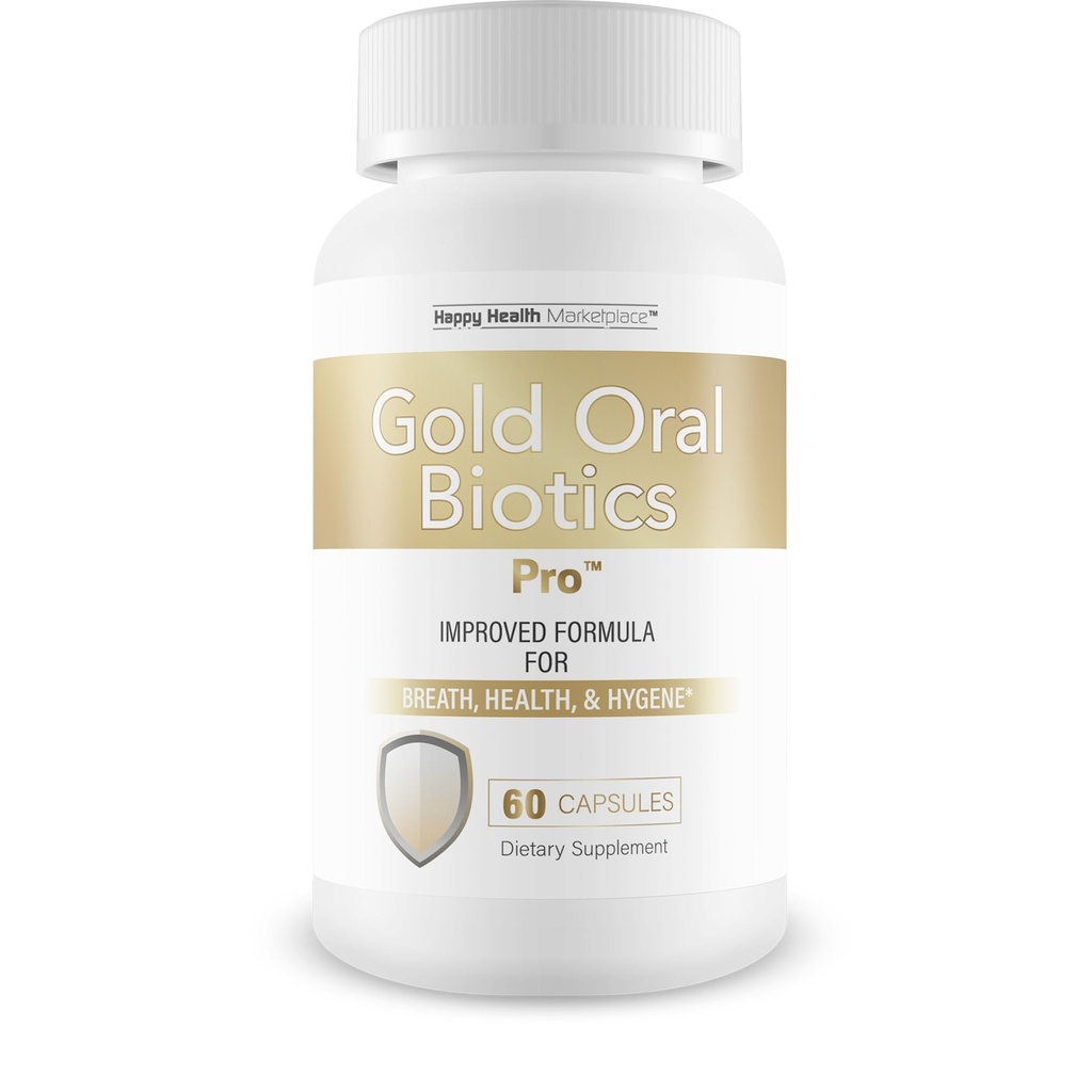 Gold Oral Biotics Pro - I nostri migliori probiotici e prebiotici per la salute orale - Probiotici orali avanzati per la bocca cattivo respiro - 11 Strain 40 miliardi di CFU Probiotici - Probiotici denti e gengive