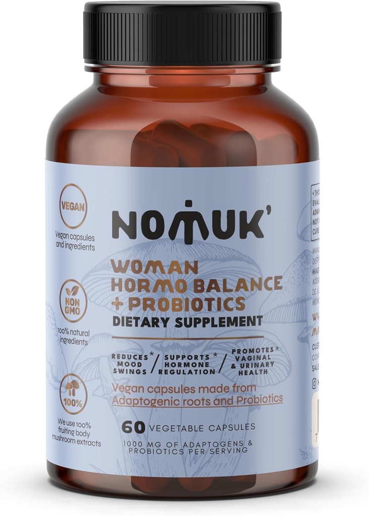 hormo Balance + probiotici per le donne, Integratore alimentare con Shatavari rooot, Maca Schisandra & Ginseng Extract, probiotici per Digestivo, Immune Health 60 Capsule
