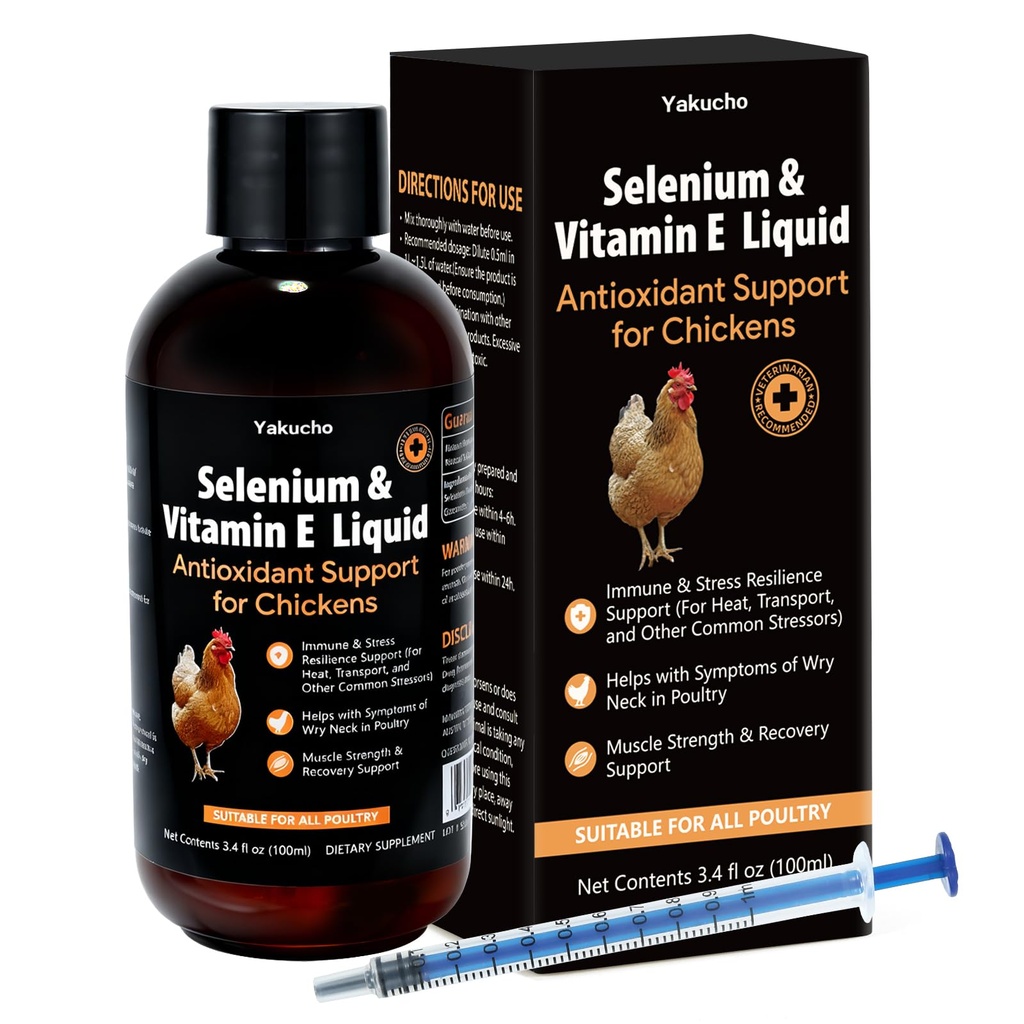 E+S Poultry Vitality Formula | Selenium for Chickens and All Poultry | Liquido per il bilanciamento dell'energia e la mobilità | Miscela di alimentazione Additivo per la crescita sana