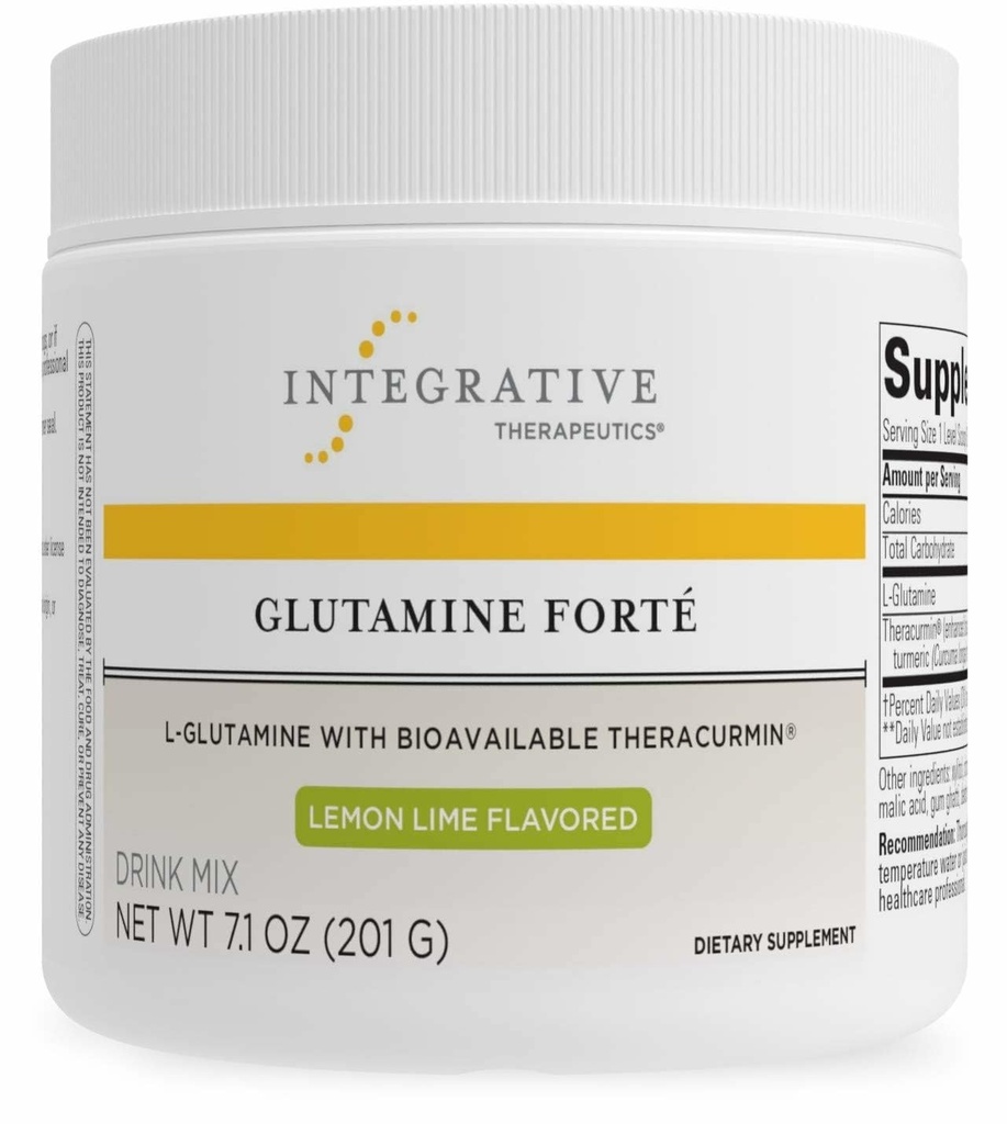Terapeutica Integrativa Glutamine Forté - Supplemento giornaliero di salute* - Gut Support Drink Mix* - Vegan, Gluten-Free & Dairy-Free - Lime Lime aromatizzato - 7.1 oz (30 Serve)