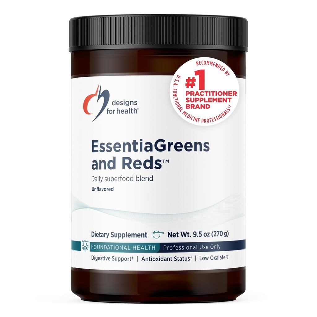 Progetti per la salute EssentiaGreens e Reds (Unflavored, 30 Serve), Vegan Superfood Powder with Spirulina, Kale, Apple & More, for Daily Nutrition and Digestive Health