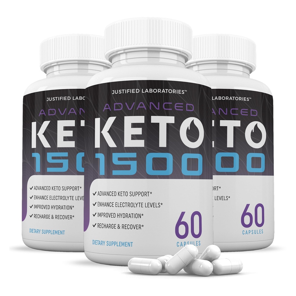 (3 Pack) Advanced Keto 1500 Keto Pills 1275MG Nuova e migliore formula contiene Aceto di sidro di mele Extra Vergine Olio d'oliva Polvere di tè verde Foglia 180 capsule