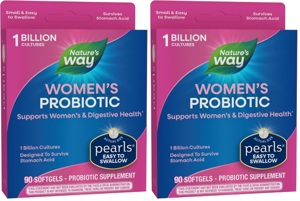 Le perle probiotiche della natura, supporta la salute femminile e digestiva*, protegge contro la costipazione occasionale e il Bloating*, 1 miliardo di culture vive, 90 Softgels, (Pack of 2)