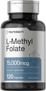 Horbäach L Methylfolate 15000 mcg | 120 capsule | 15mg Methyl Folate | 5-MTHF | Non-GMO, Gluten Free Supplement