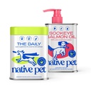 Pet nativi Il supplemento giornaliero del cane (30 Scoops) & Olio di salmone per cani e gatti (8 Oz) - 11 in 1 Multivitamin & Pure Omega-3 Fish Oil Supplemento per pelle & Coat, Joint, salute del cuore & Anti-infiammatorio