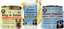 Natural Dog Company Senior Dog Bundle – Omega 3 Fish Oil 16oz + Senior Wellness Chews 90ct + Hip & Joint Chews 90ct – Support Joints, Brain, Heart, Eyes, Skin & Mobility con Omega-3s, Lion’s Mane & G