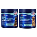 Occhio del cane e fegato Benessere Bundle – Vision Support Chews con antiossidanti e Omega-3s Plus Latte Thistle Liver Detox Chews con NAC e Curcumin – Natural Daily Health Support for Dogs of All Breeds