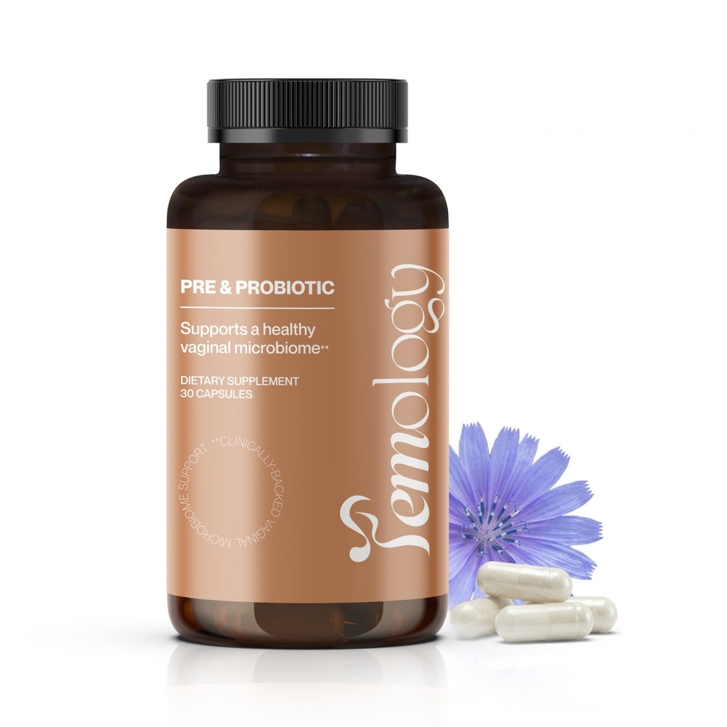 Pre & Probiotico – Integratore Probiotico per Supporto Vaginale PH Balance con 23B CFU & Inulina Prebiotico per Benessere Intimo, Sette Strains Lactobacillus, 30 Capsule