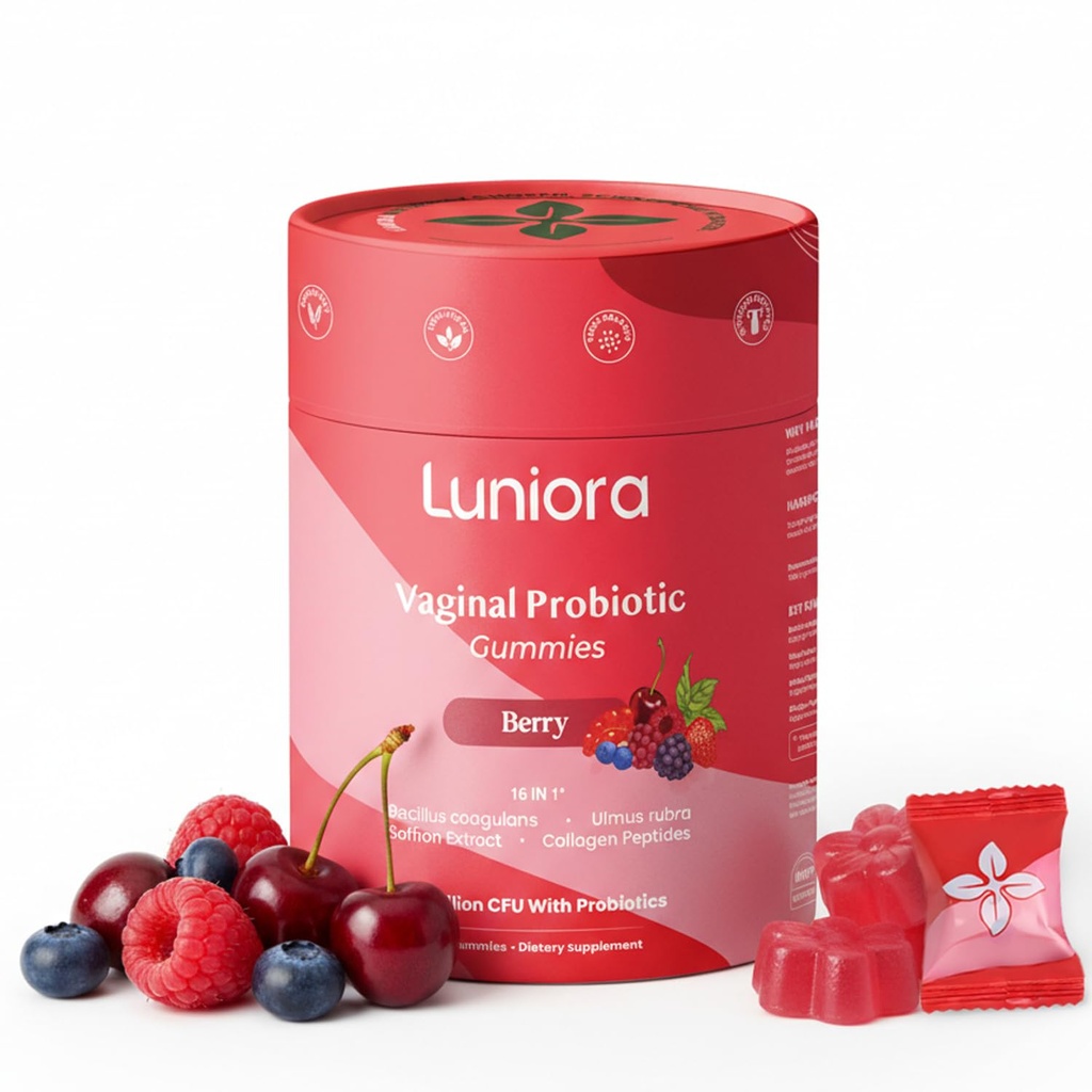 16-in-1 Gummie vaginali probiotici per le donne – Berry Feminine Balance Gummies con 4.7B CFU Probiotici, Mirtillo, Prebiotic Fiber & Collagen – Vaginal Health & pH Balance Support – 60 Gummies