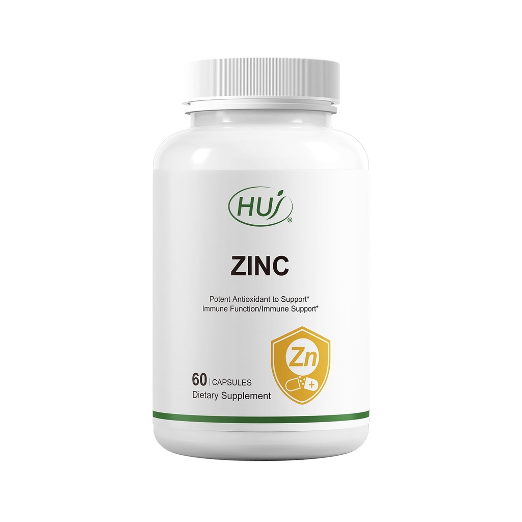 HUJ zinco, 60 capsule, potente antiossidante per il supporto immunitario
