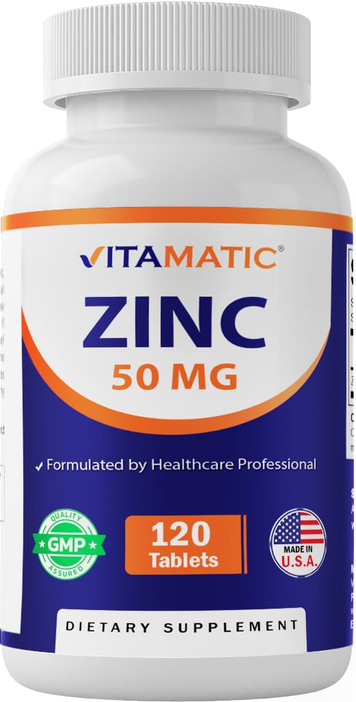 Vitamatico Zinc 50mg come Zinc Gluconate - Immunity Boosting Supplemento 120 compresse