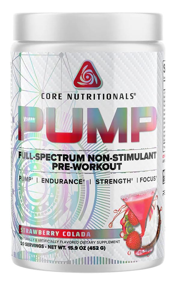 Pompa Nutrizione Nutritiva Nutrizione Nutritiva a spettro completo Pre-allenamento, con N03T Nitrato, Peak02, Alpha GPC, per Pompa Massima, Forza e Prestazioni 20 Serve (Colada di Fragola)