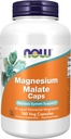 NOW Integratori alimentari, Magnesio Malato Caps con 95 mg di Magnesio Elementale, Supporto di Sistema Nervoso*, 180 capsule di Veg