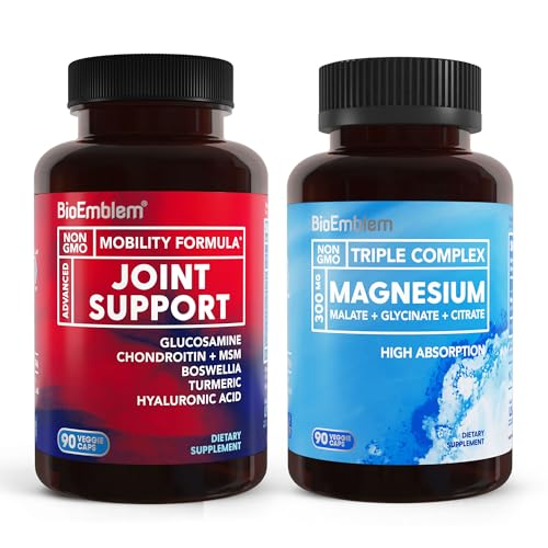 BioEmblem Triple Magnesium Complex e supporto congiunto per una maggiore salute comune, Vegan, Non OGM