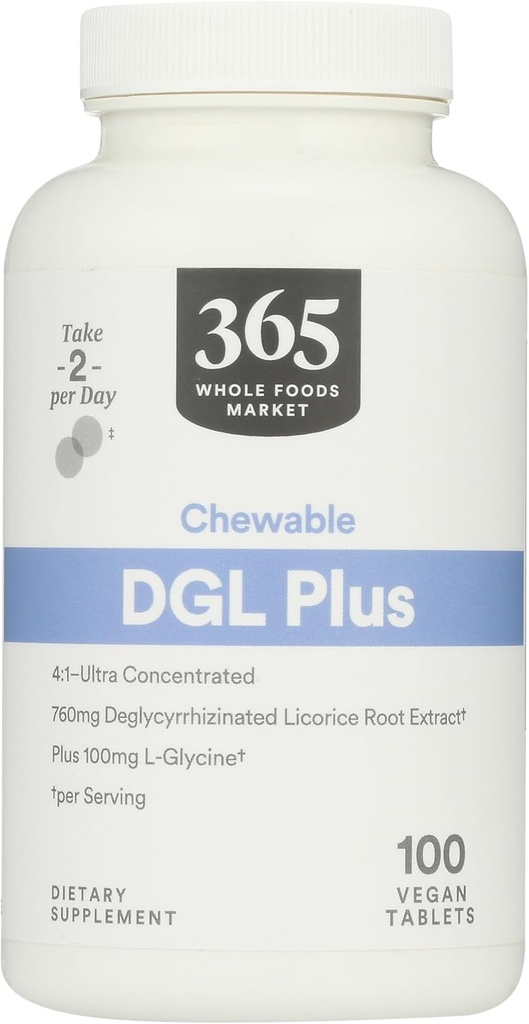 365 by Whole Foods Market, DGL Plus Chewable Tablets, 100 compresse