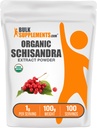 BulkSupplements.com Polvere di Estratto di Schisandra Organico - Schisandra Supplemento, da Bacche di Schisandra, Integratore di erbe - Gluten Free - 1g per Serving, 100g (3,5 oz) (Pack of 1)
