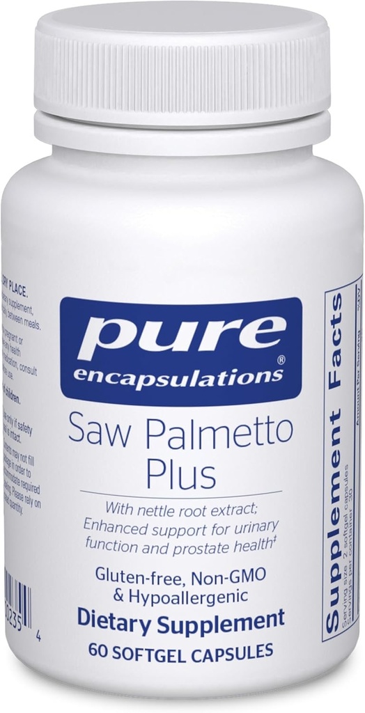 Sega Palmetto Plus | con l'estratto di radice di ortica per supportare la funzione urinaria | 60 capsule di softgel