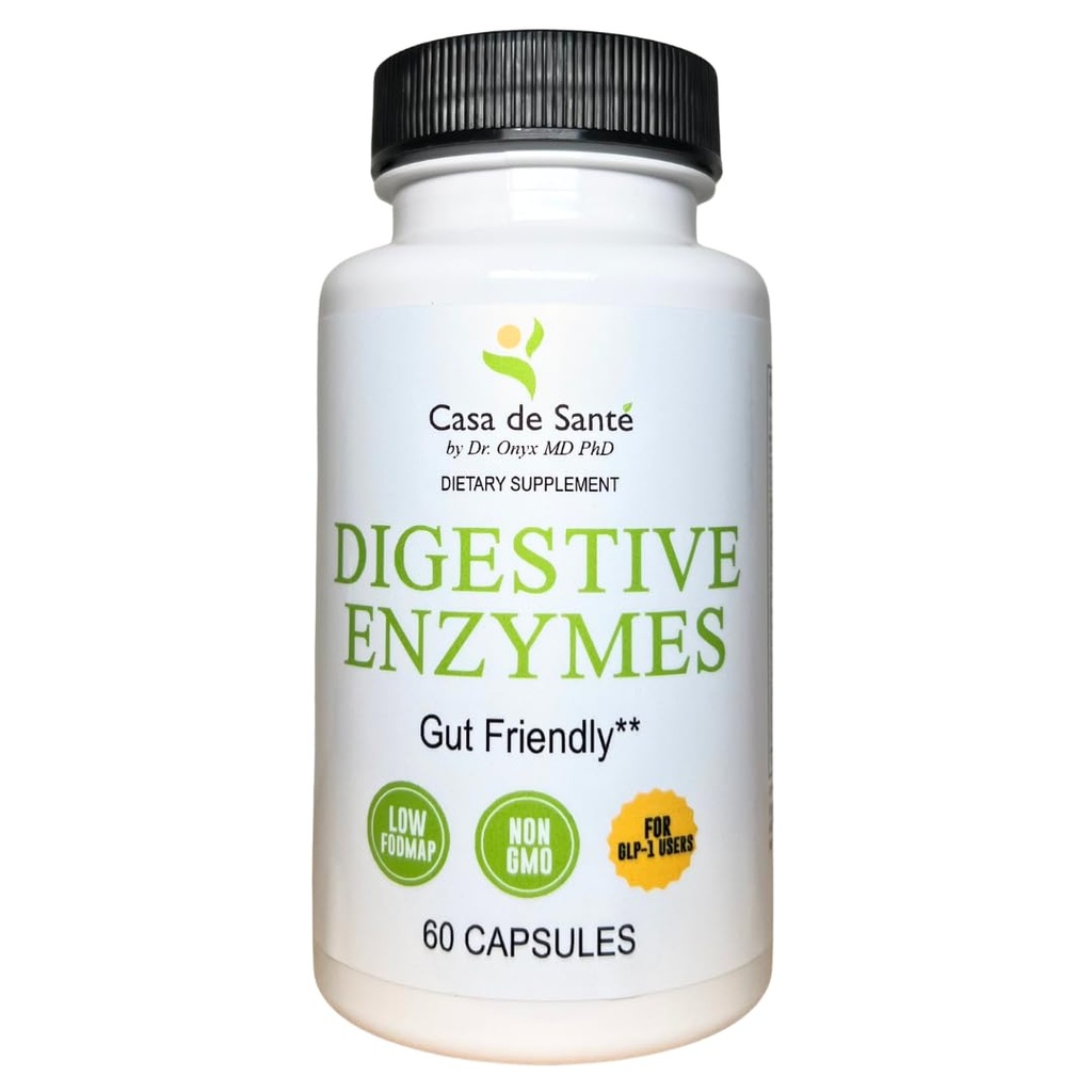 Casa de Sante FODMAP Enzimi digestivi, No High Inulin, Keto Carnivore Supporto per l'intolleranza, 18 Multi Enzyme Amylase Bromelain Lipase Lactase Protease Papain Alpha galactosidase, More - No OGM