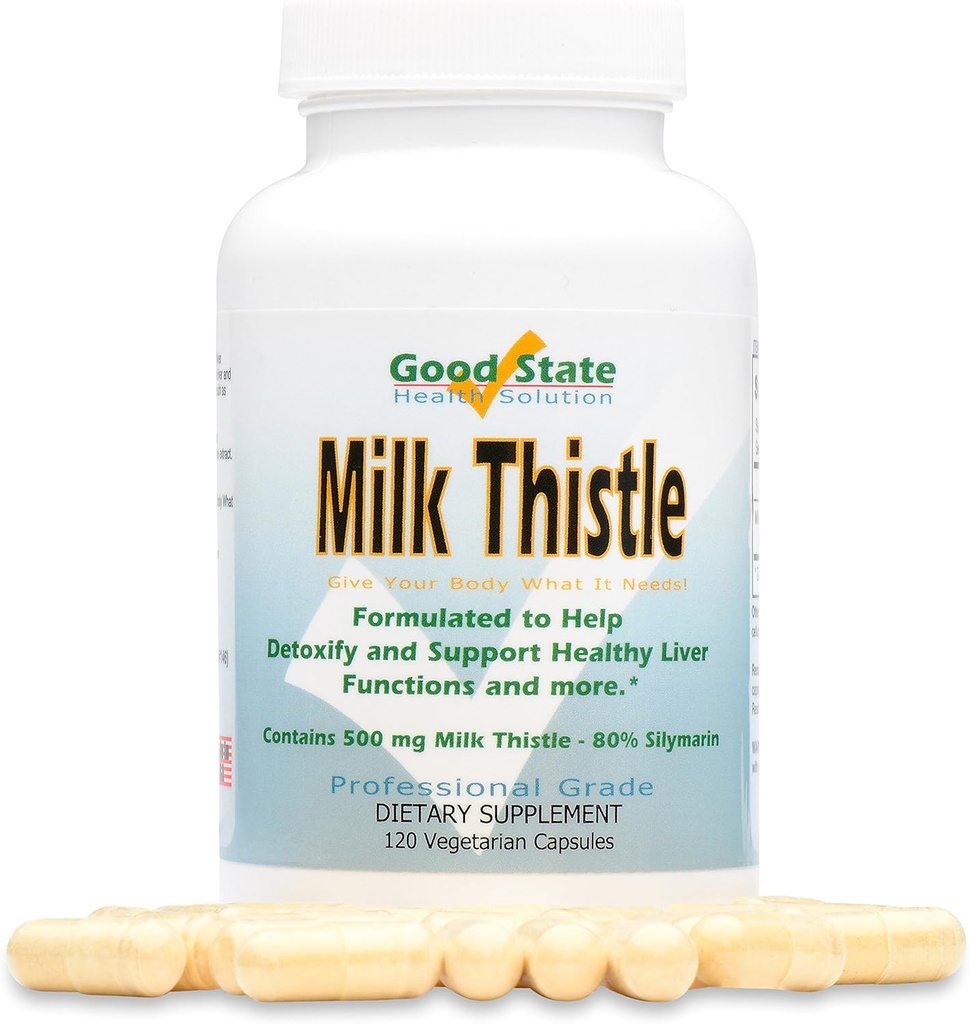Buon Stato - Estratto di cardo di latte - (500 mg) (80% silymarin) (120 capsule vegetali)