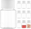 Piccola bottiglia di pillole trasparenti, bottiglia di pillole di medicina di plastica, mini reagente vuoto trasparente di plastica per contenitore cilindrico della polvere liquida (10 pz, 30ml)