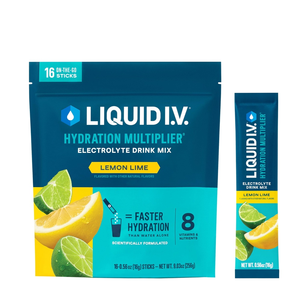 Liquido I.V.® Hydration Multiplier - Lime Lime Lime | Miscelatore per bevande elettrolitiche | 1 Confezione (16 Serve)