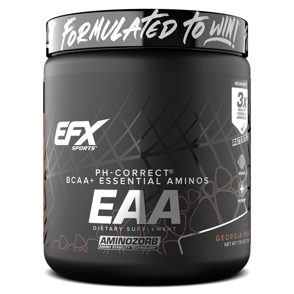 EFX Sports Training Ground EAA | Aminoacidi essenziali Supplemento | Energy & Protein Sintesi | Pre, Intra o Post Workout | 40 Serve (Georgia Peach)