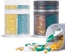 2 Pack KIGI Large Capacity Medicine Organizer e Pill Case con 4 scomparti