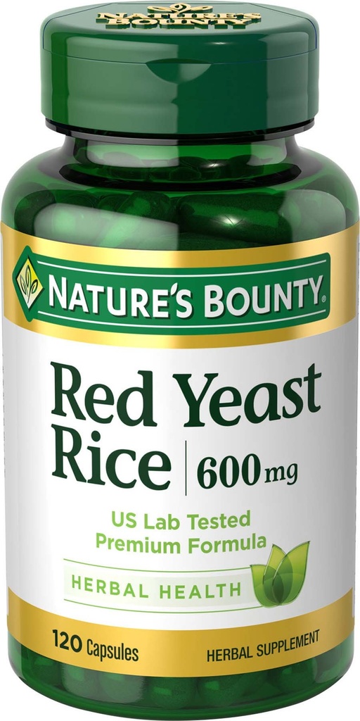 Pillole di riso di lievito rosso della natura e supplemento di salute di erbe, Additivo alimentare, 600mg, 120 capsule