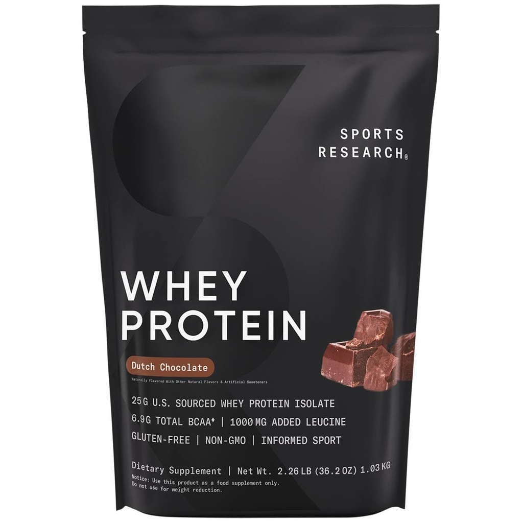 Whey Protein Isolate - Polvere proteica per nutrimento sportivo 25g per porzione - 2.27lb Bag Whey Protein - Polvere proteica della lampadina del cioccolato olandese, 25 Serve