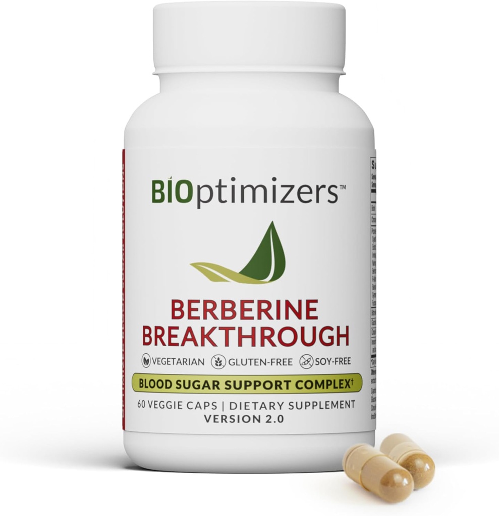 BIOptimizers Berberine Breakthrough 2.0 Supplemento, 60 capsule - Vegetariano, Gluten- e Soia-Free