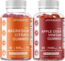 Magnesio Vitamatico & Aceto di Sidro di Mela Gummies - 60 Vegan Conte Ogni