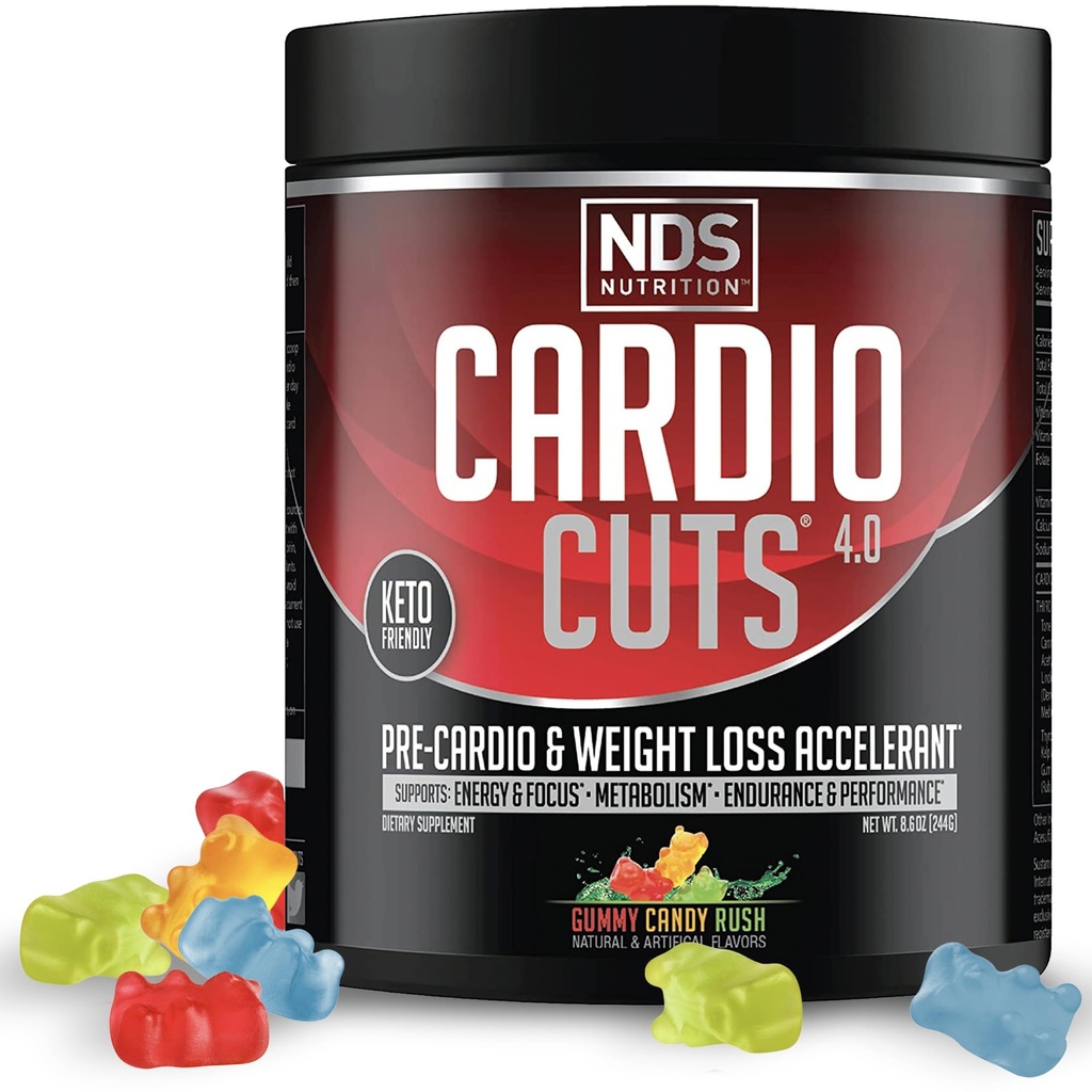 NDS Nutrition Cardio Cuts 4.0, 20 Serve (Pack of 1), Gummy Candy Rush