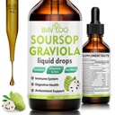 Soursop Graviola Liquid Drops - 2000mg Pure Soursop Extract Blended with 300mg Sea Moss & 100mg Elderberry - Potente supporto cellulare, Antiossidante-Rich, Immune-Boosting - 2 Fl Oz (60ml) Bottiglia