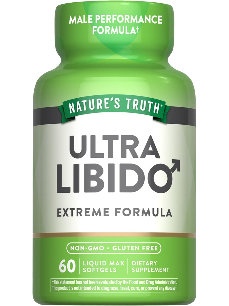 La verità della natura Libido Supplemento per gli uomini | 60 Softgels | Pillole libere non OGM & Gluten