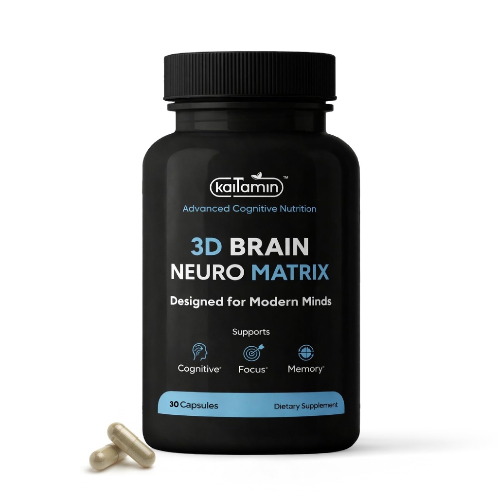 Memoria & Focus Nootropic – Cervello Neuro Matrix con Ginkgo Biloba & Huperzine A – Vegan, Naturale, Caffeina-Free – Supporta Clarity & Mood per studenti, Seniors & Professionals – 90 Caps 3-Month Alimentazione