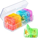 Zoksi Pill Organizer 2 volte al giorno, Weekly 7 Day Pill Box, Daily Am Pm Pill Organizer, Travel Pill Case for Medicine, Fish Oils, Vitamin, Supplemento