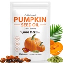Pumpkin Seed Oil Capsules for Hair Growth, 1000mg per Serving, 300 Softgels – Cold Pressed Pumpkin Seed Oil Capsules for Wellness – Non-GMO, Gluten Free, Plant-Based Supplement