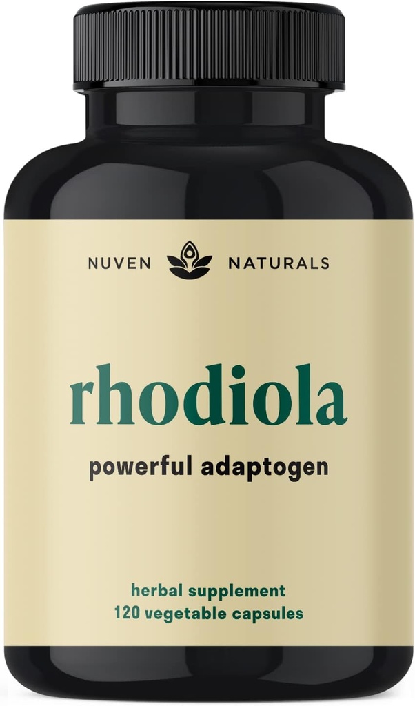 Rhodiola Rosea 600 mg | 60 Serve | Ultra Potent Rhodiola Supplemento con 3% Salidroside & 1% Rosavins for Stress Support, Mood Support & Energy - Adaptogens for Calm & Focus - Gluten Free & Non-OGM
