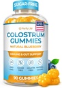 Zucchero-Free Colostrum Gummies (1500mg) Colostrum bovino per gli esseri umani, Grass-Fed Supplemento per la salute del fegato, Leaky Gut Riparazione, Supporto immunitario, Salute della pelle - 35% IgG Per Serving