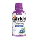 Citrato di Magnesio di Citrato di Calcio Liquido di Nutrizione di Bluebonnet, Vitamina D3, Salute di Bone, Senza glutine, Soia, senza latte, kosher, 32 Serve, Aroma di mirtillo, 16 Fl Oz (Pacchetto di 1)