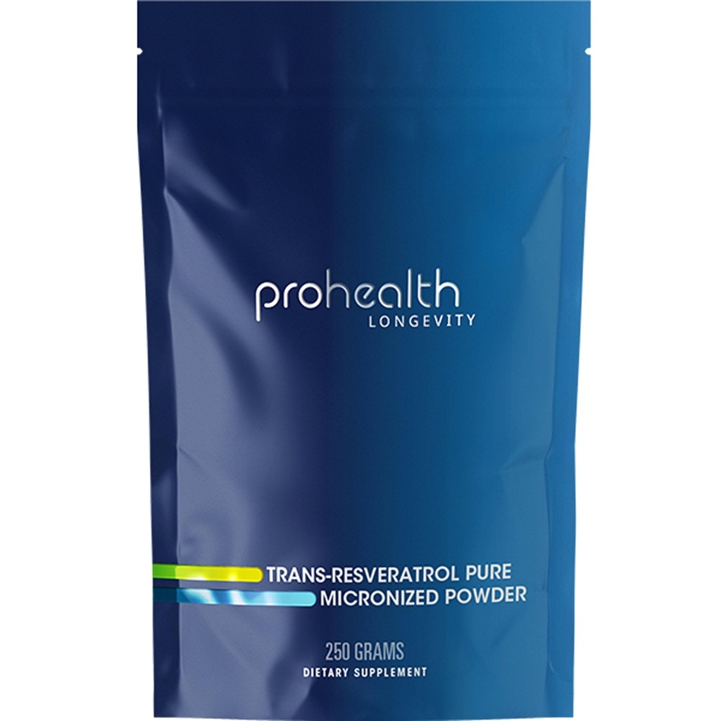 ProHealth Longevity Bulk Trans Resveratrolo Polvere 250 Grammi - Pure Pharmaceutical Grade, 1000 mg per Scoop, Assorbimento Superiore e Biodisponibilità