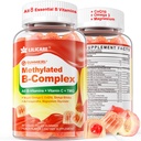 Super Methylated Vitamin B Complex Gummies - Tutte le vitamine B + Omega-3, Magnesio, CoQ10, Ashwagandha, Vitamin C, TMG- per le donne Men- Methyl B12 2000 mcg, Methylfolate, B1, B2, B3,B5,B6,B7- senza zucchero