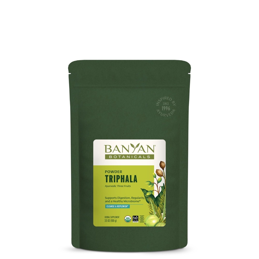Banyan Botanicals Triphala Powder - Integratore di Digestione Organica con Amla, Haritaki & Bibhitaki – Digestione, Supporto Colon & Healthy Gut Microbiome* – 3.5 oz – Non OGM Sostenibile Vegan