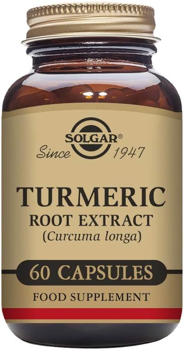 Estratto di radice di curcuma curcuma standardizzato di Solgar 400 mg, 60 capsule vegetali - Supporto antiossidante per il cervello, Joint, & Immune Health - Non-GMO, Vegan, Gluten Free, Dairy Free, Kosher - 60 Servings