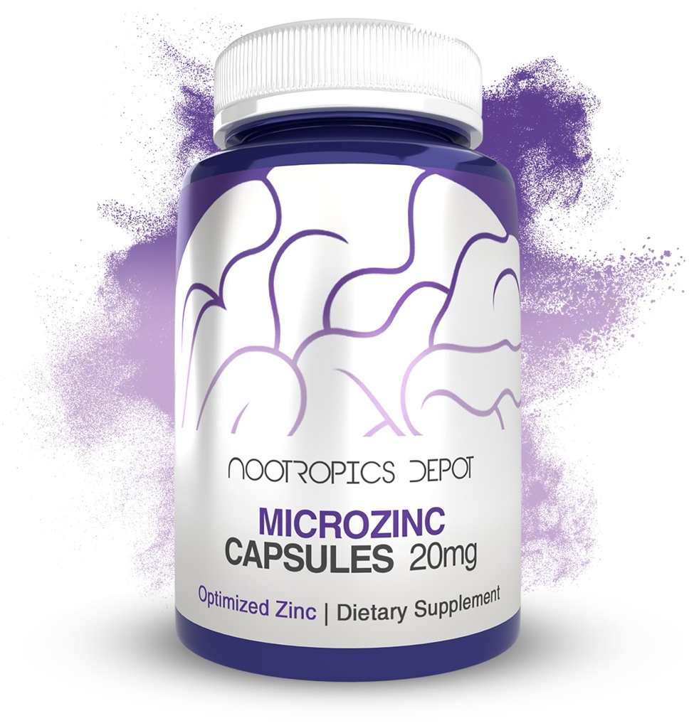 Nootropics Depot MicroZinc capsule | 20mg | Integratore di zinco ottimizzato | 90 Conte